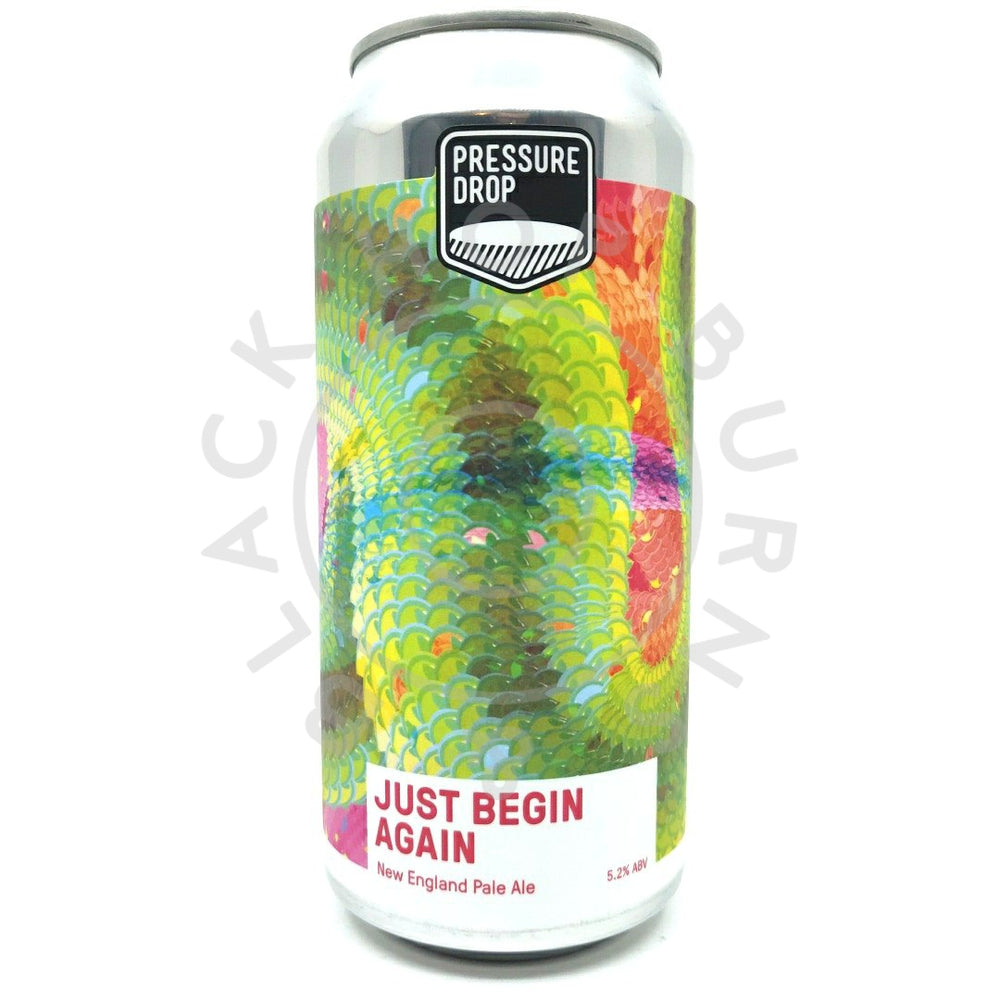 Pressure Drop Just Begin Again New England Pale Ale 5.2% (440ml can)-Hop Burns & Black