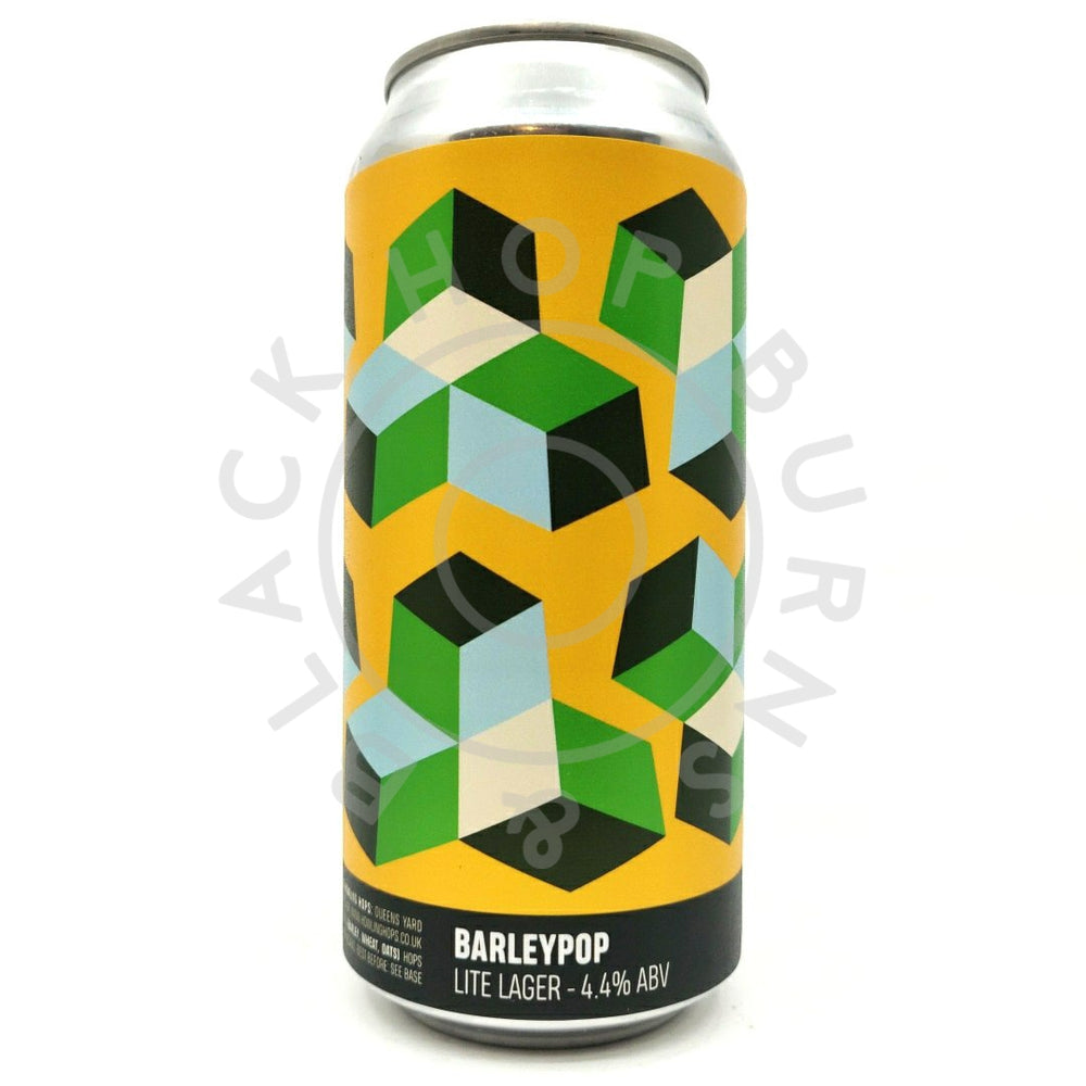 Howling Hops Barleypop Lite Lager 4.4% (440ml can)-Hop Burns & Black