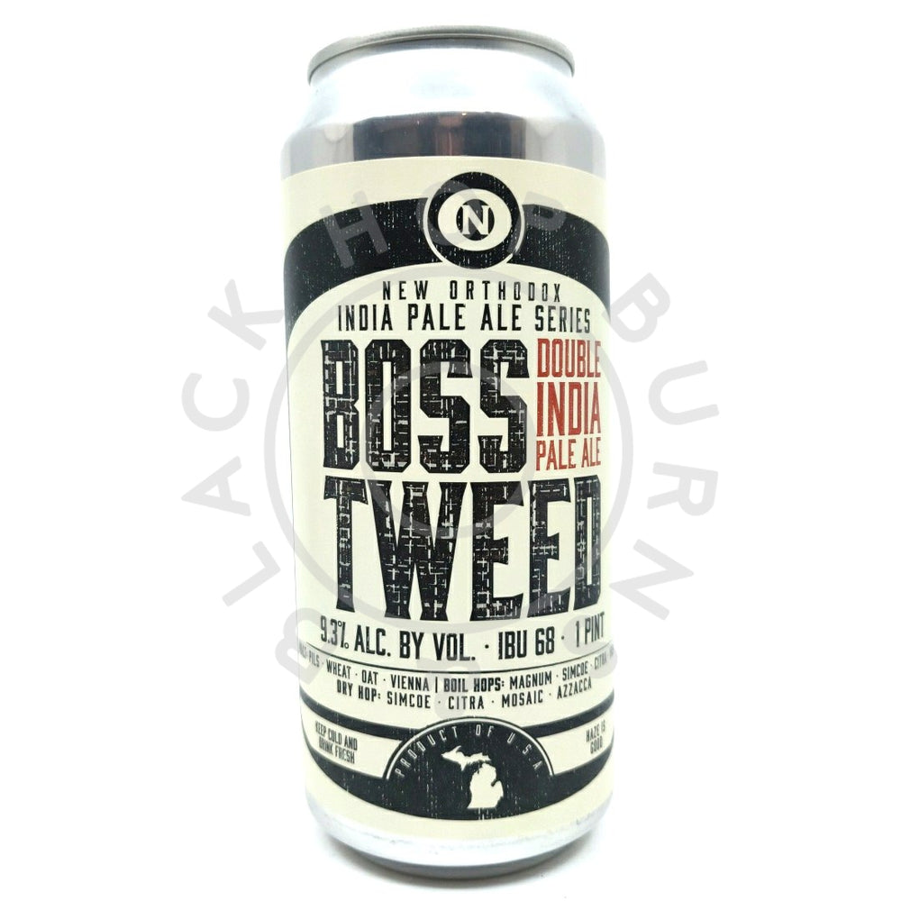 Old Nation Boss Tweed Double IPA 9.3% (473ml can)-Hop Burns & Black