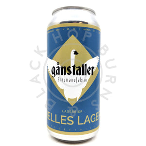 Ganstaller Helles Lager 5% (440ml can)-Hop Burns & Black