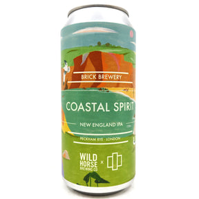 Brick Brewery x Wild Horse Brewing Coastal Spirit New England IPA 6.2% (440ml can)-Hop Burns & Black