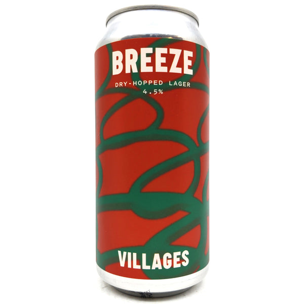 Villages Breeze Dry-Hopped Lager 4.5% (440ml can)-Hop Burns & Black