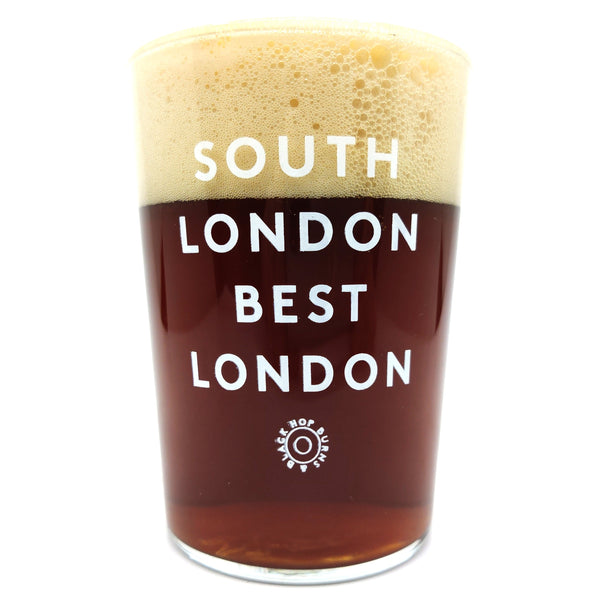 Hop Burns & Black 'South London Best London' 2/3 pint Tubo glass (single)-Hop Burns & Black