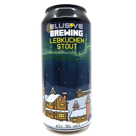 Elusive Brewing Lebkuchen Christmas Stout 5% (440ml can)-Hop Burns & Black