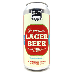 Pressure Drop Premium Lager Beer 4.5% (440ml can)-Hop Burns & Black