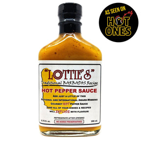 Lottie's Traditional Barbados Recipe Yellow Hot Pepper Sauce (200ml)-Hop Burns & Black