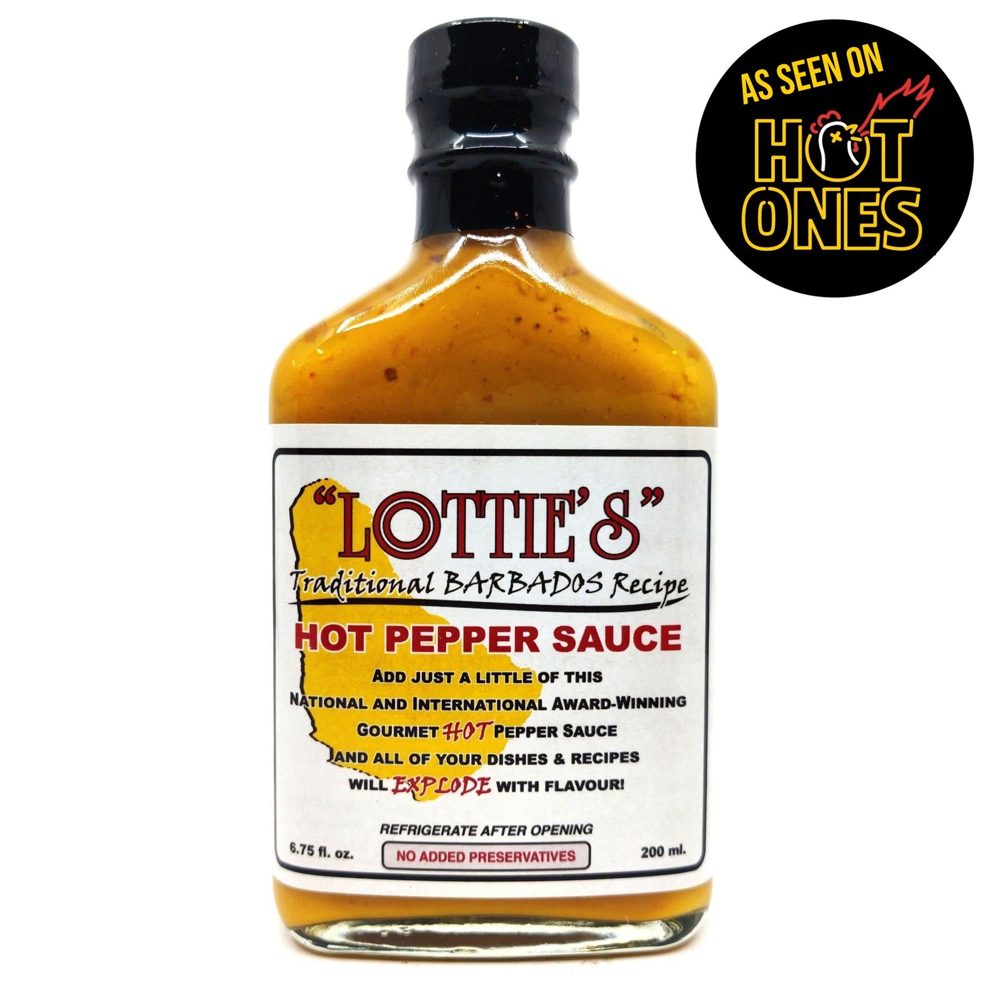 Lottie's Traditional Barbados Recipe Yellow Hot Pepper Sauce (200ml)-Hop Burns & Black