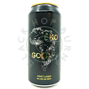 Eko Gold Lager 4.9% (440ml can)-Hop Burns & Black