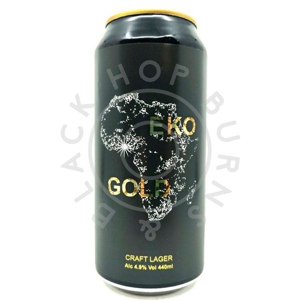 Eko Gold Lager 4.9% (440ml can)-Hop Burns & Black