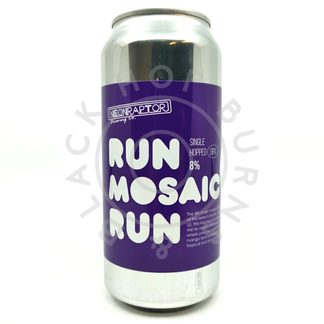 Neon Raptor Run Mosaic Run Double IPA 8% (440ml can)-Hop Burns & Black