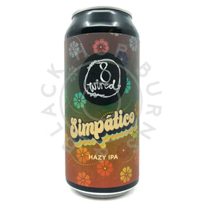 8 Wired Simpatico Hazy IPA 6% (440ml can)-Hop Burns & Black
