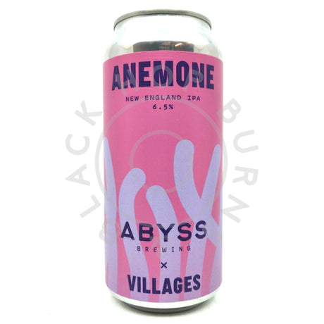 Villages x Abyss Anemone New England IPA 6.5% (440ml can)-Hop Burns & Black