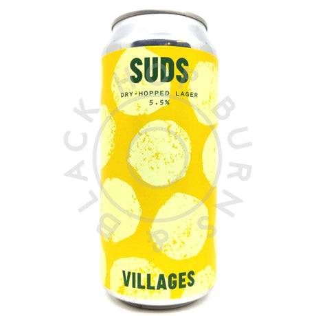 Villages Suds Dry-Hopped Lager 5.5% (440ml can)-Hop Burns & Black