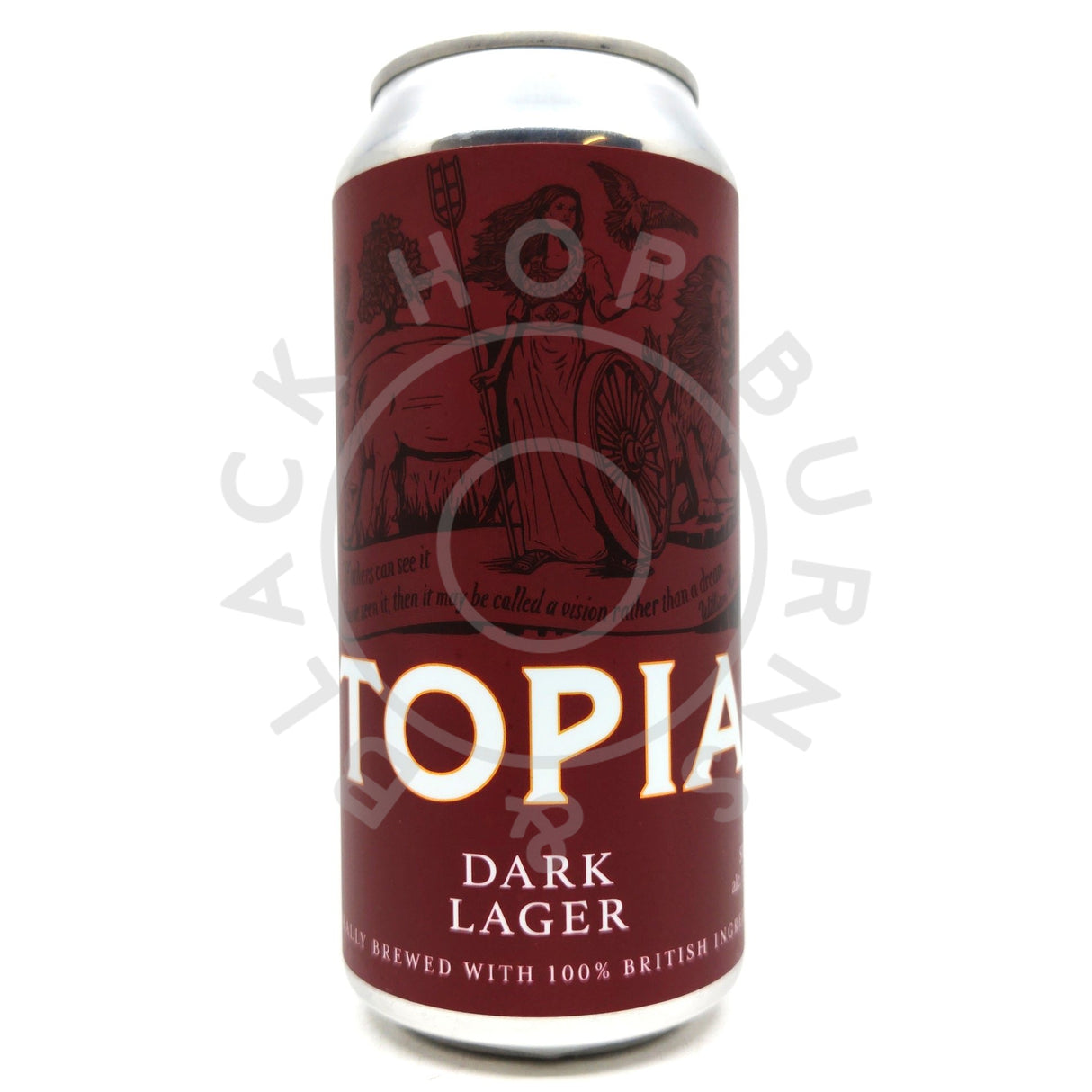 Utopian Dark Lager 5.4% (440ml can)-Hop Burns & Black