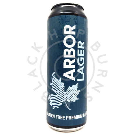 Arbor Gluten Free Premium Lager 5.2% (568ml can)-Hop Burns & Black