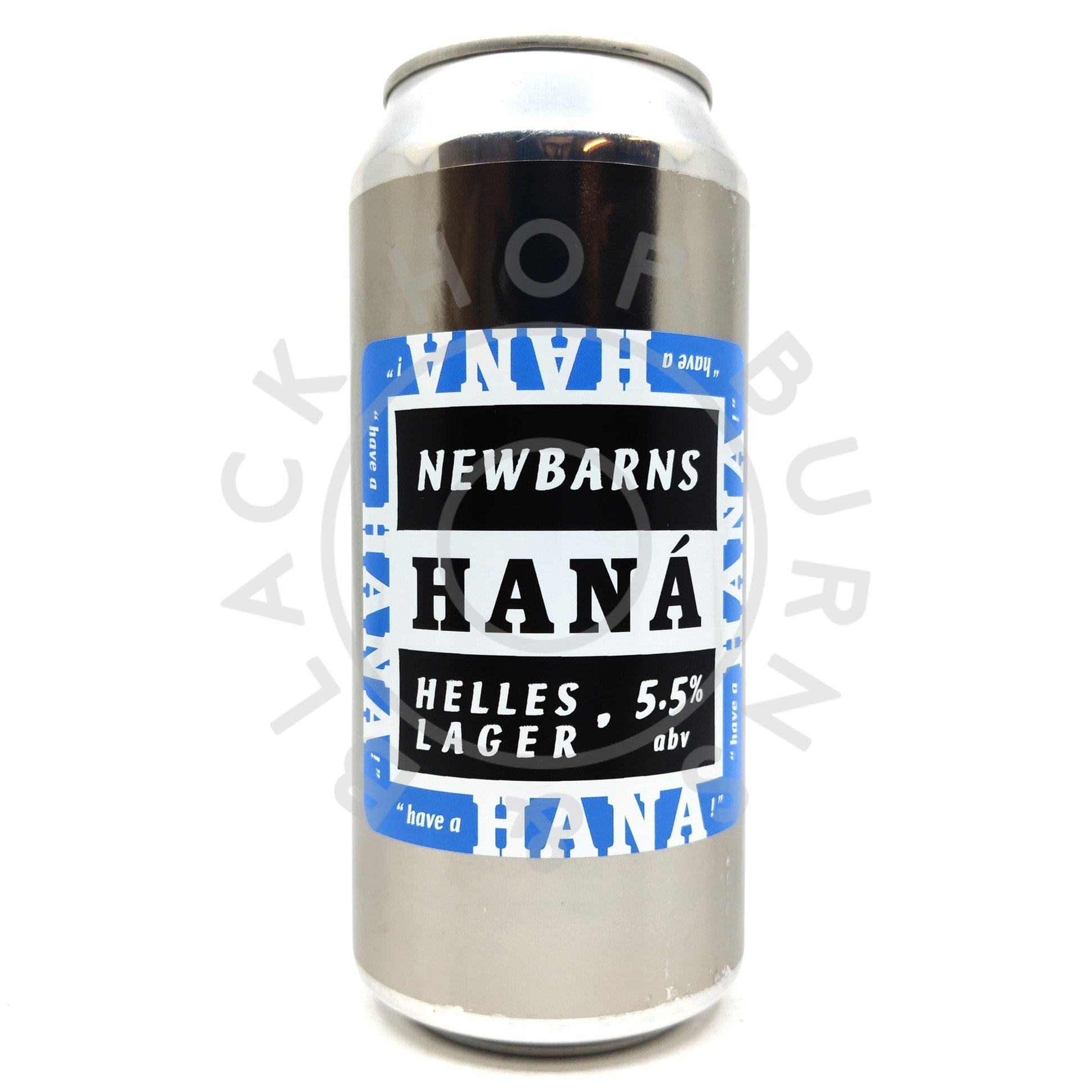 Newbarns Hana Helles Lager 5.5% (440ml can)-Hop Burns & Black