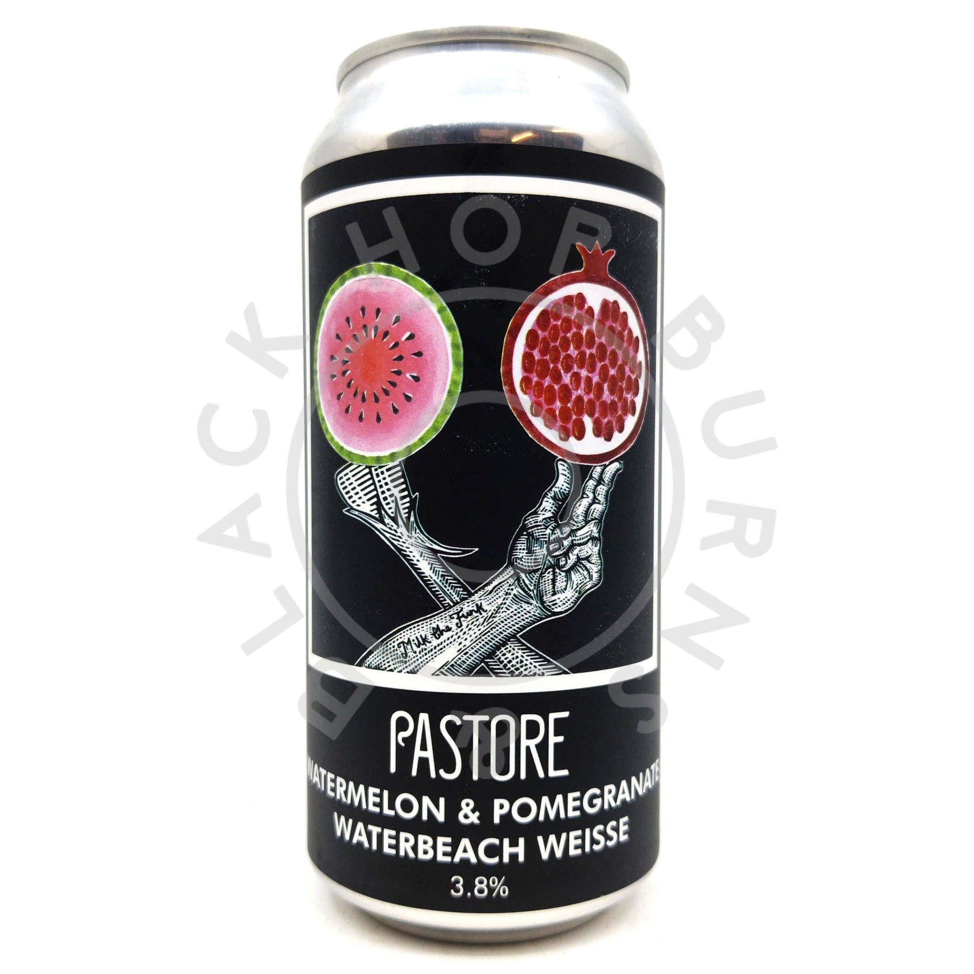 Pastore Waterbeach Weisse Watermelon & Pomegranate 3.7% (440ml can)-Hop Burns & Black