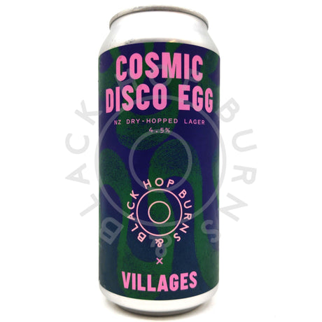 Villages x Hop Burns & Black Cosmic Disco Egg Dry Hopped NZ Lager 4.5% (440ml can)-Hop Burns & Black