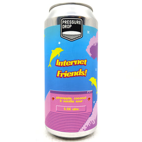 Pressure Drop Internet Friends Pineapple, Coconut & Vanilla Sour 5.5% (440ml can)-Hop Burns & Black