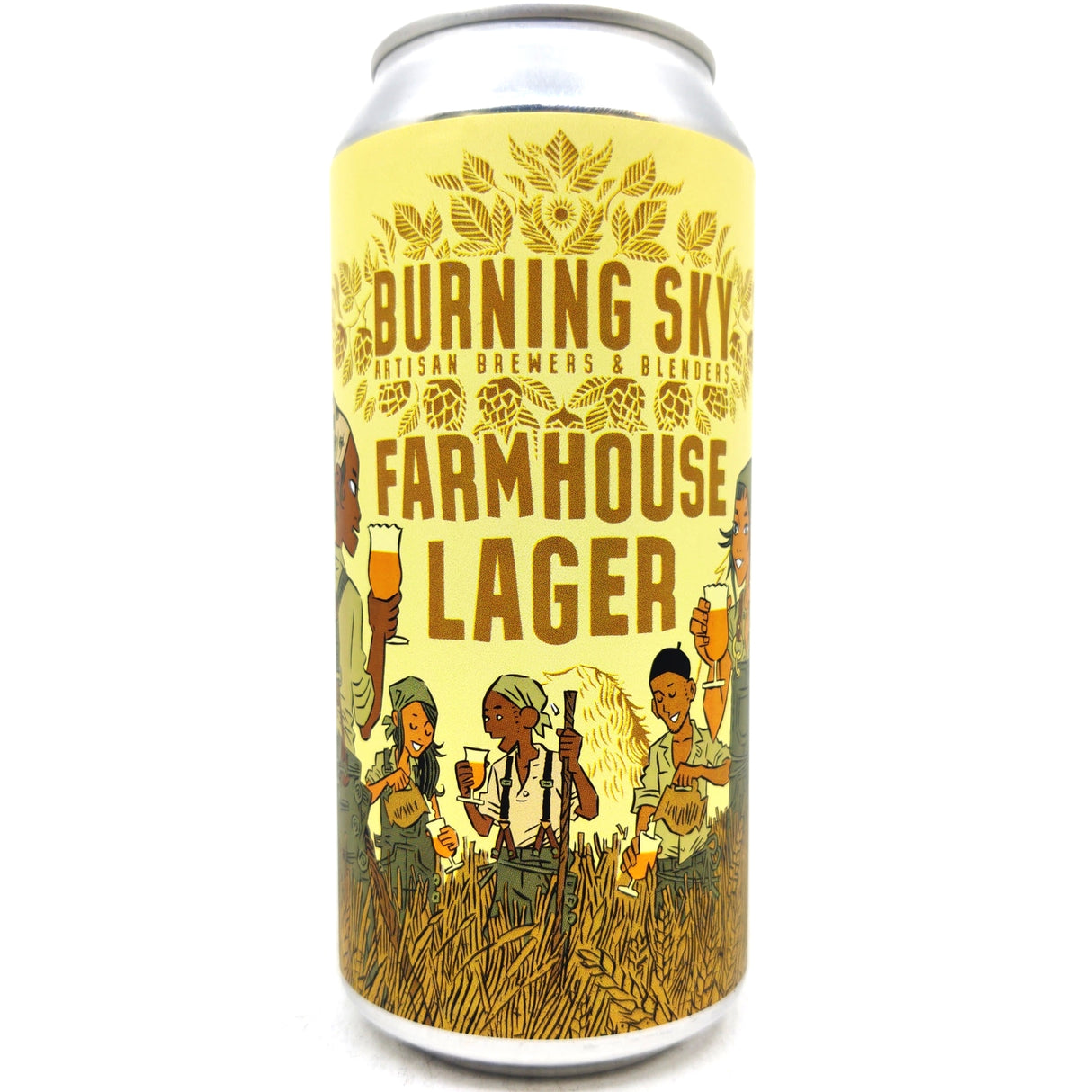 Burning Sky Farmhouse Lager 4.8% (440ml can)-Hop Burns & Black