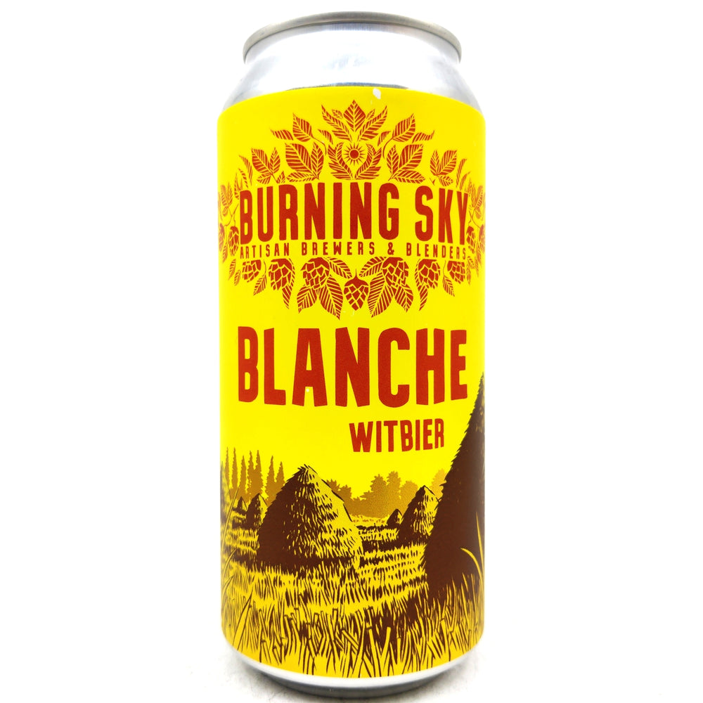 Burning Sky Blanche Witbier 4.5% (440ml can)-Hop Burns & Black