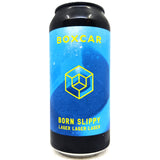 Boxcar Born Slippy Lager 4.4% (440ml can)-Hop Burns & Black