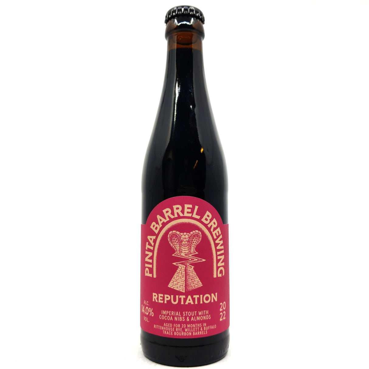 Pinta Barrel Brewing Reputation Imperial Stout with Cocoa Nibs & Almonds 14% (330ml)-Hop Burns & Black