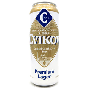 Cvikov 11 Premium Lager 4.8% (500ml can)-Hop Burns & Black