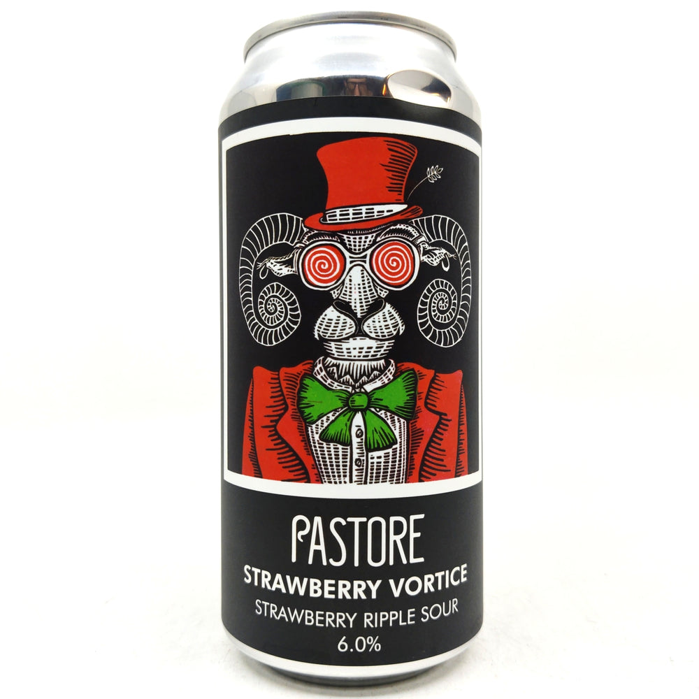 Pastore Strawberry Vortice Strawberry Ripple Sour 6% (440ml can)-Hop Burns & Black