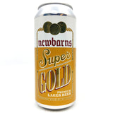 Newbarns Super Gold Lager 4.8% (440ml can)-Hop Burns & Black