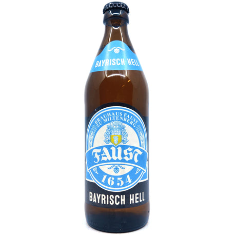 Faust Bayerisch Hell 4.8% (500ml)-Hop Burns & Black