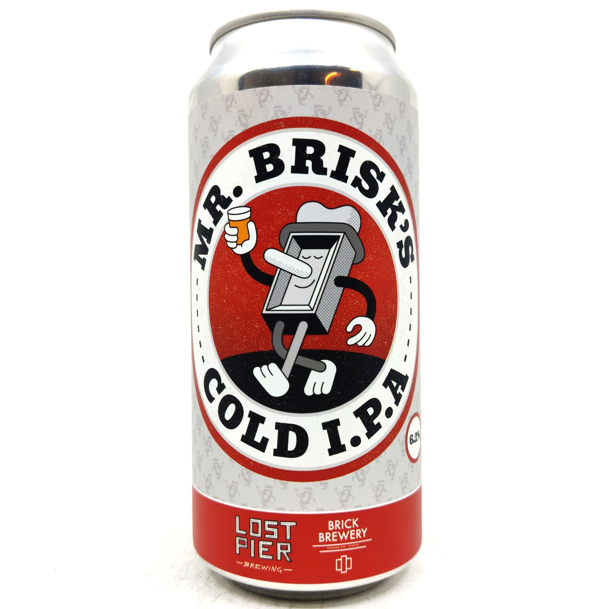 Brick Brewery x Lost Pier Mr. Brisk's Cold IPA 6.2% (440ml can)-Hop Burns & Black