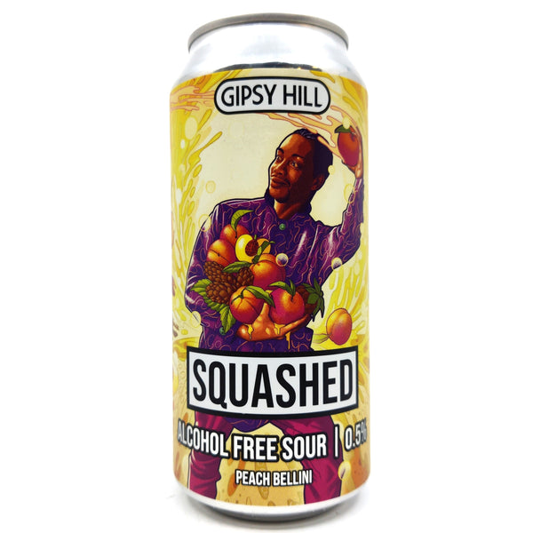 Gipsy Hill Squashed Peach Bellini Alcohol Free Sour 0.5% (440ml can)-Hop Burns & Black