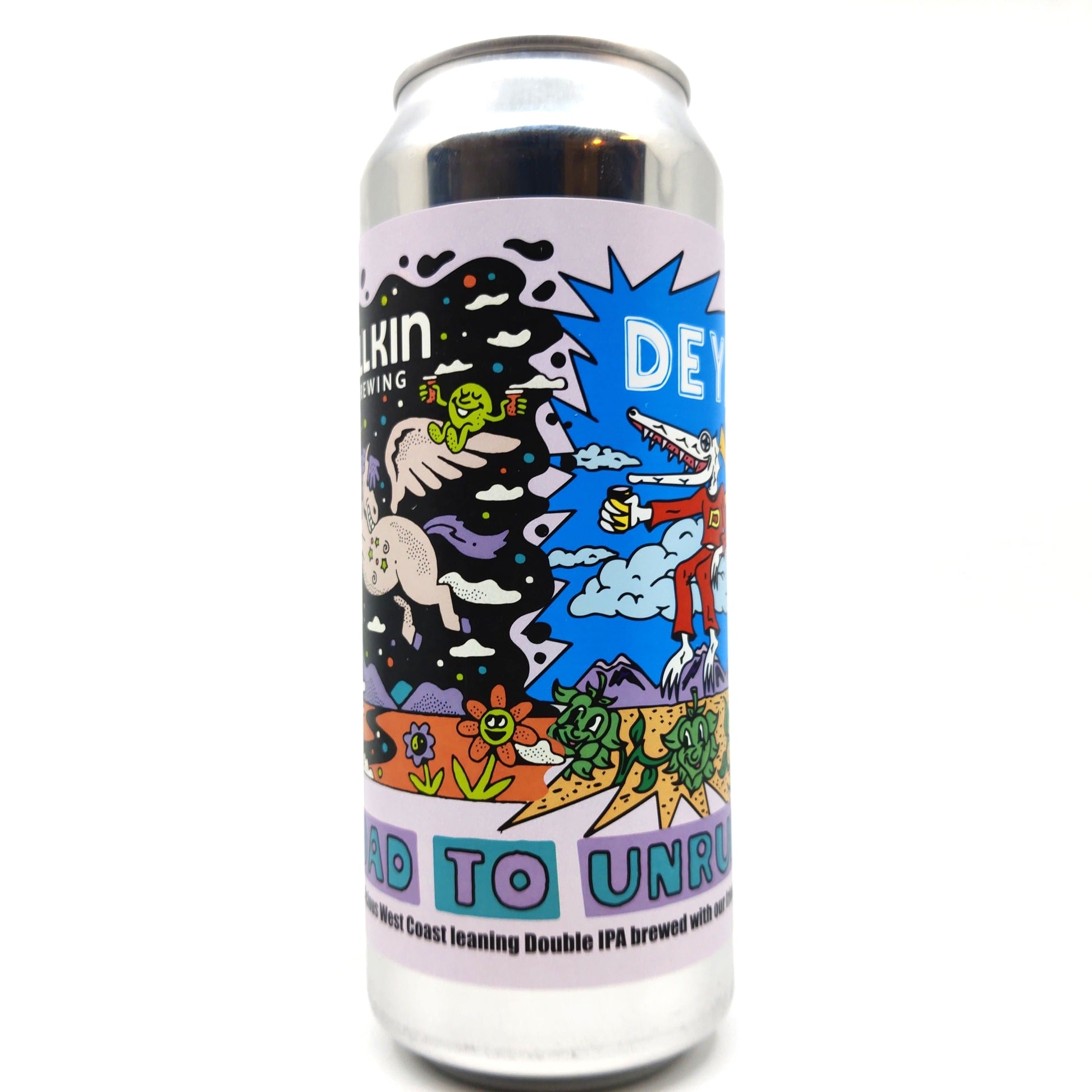 DEYA x Allkin Brewing Road to Unruin Double IPA 8% (500ml can)-Hop Burns & Black