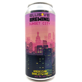 Elusive Brewing Sunset City American Barley Wine 9% (440ml can)-Hop Burns & Black