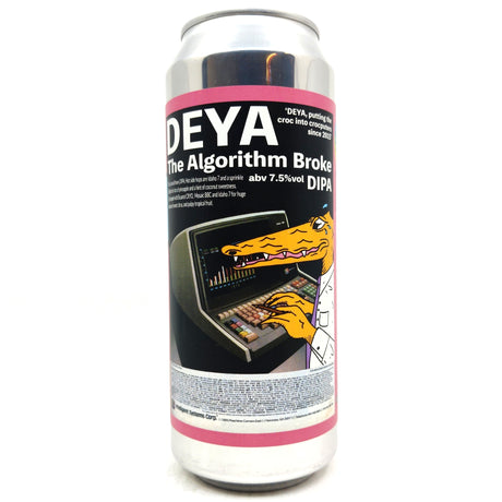 DEYA The Algorithm Broke Double IPA 7.5% (500ml can)-Hop Burns & Black