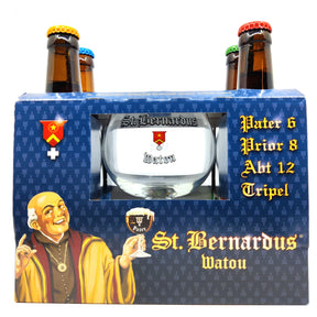 St Bernardus gift set (4x 330ml bottles + glass)-Hop Burns & Black