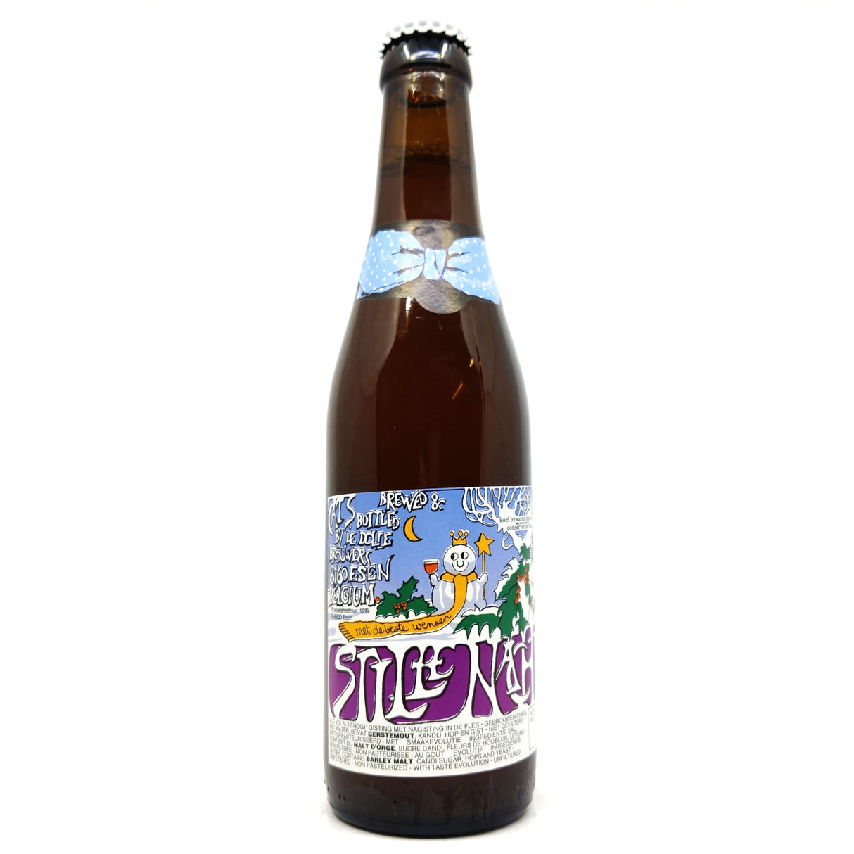De Dolle Stille Nacht Belgian Strong Golden Ale 12% (330ml)-Hop Burns & Black
