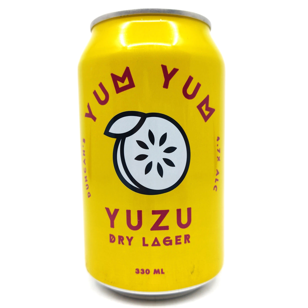 Duncan's Brewing Yum Yum Yuzu Dry Lager 4.7% (330ml can)-Hop Burns & Black