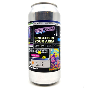 Neon Raptor Singles In Your Area DDH IPA 6.5% (440ml can)-Hop Burns & Black