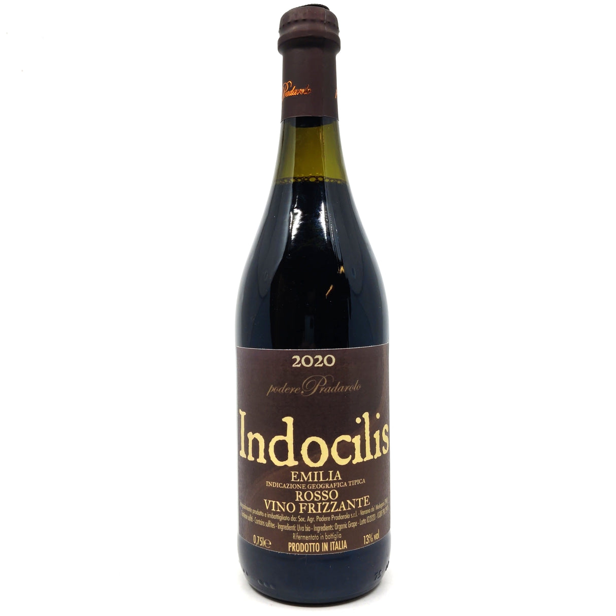 Podere Pradarolo Indocilis Rosso 2020 13% (750ml)-Hop Burns & Black