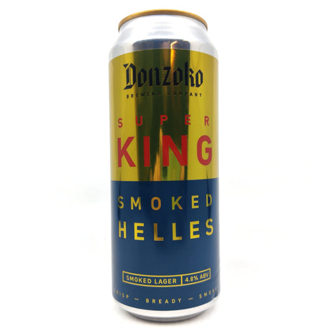Donzoko Super King Smoked Helles 4.8% (500ml can)-Hop Burns & Black