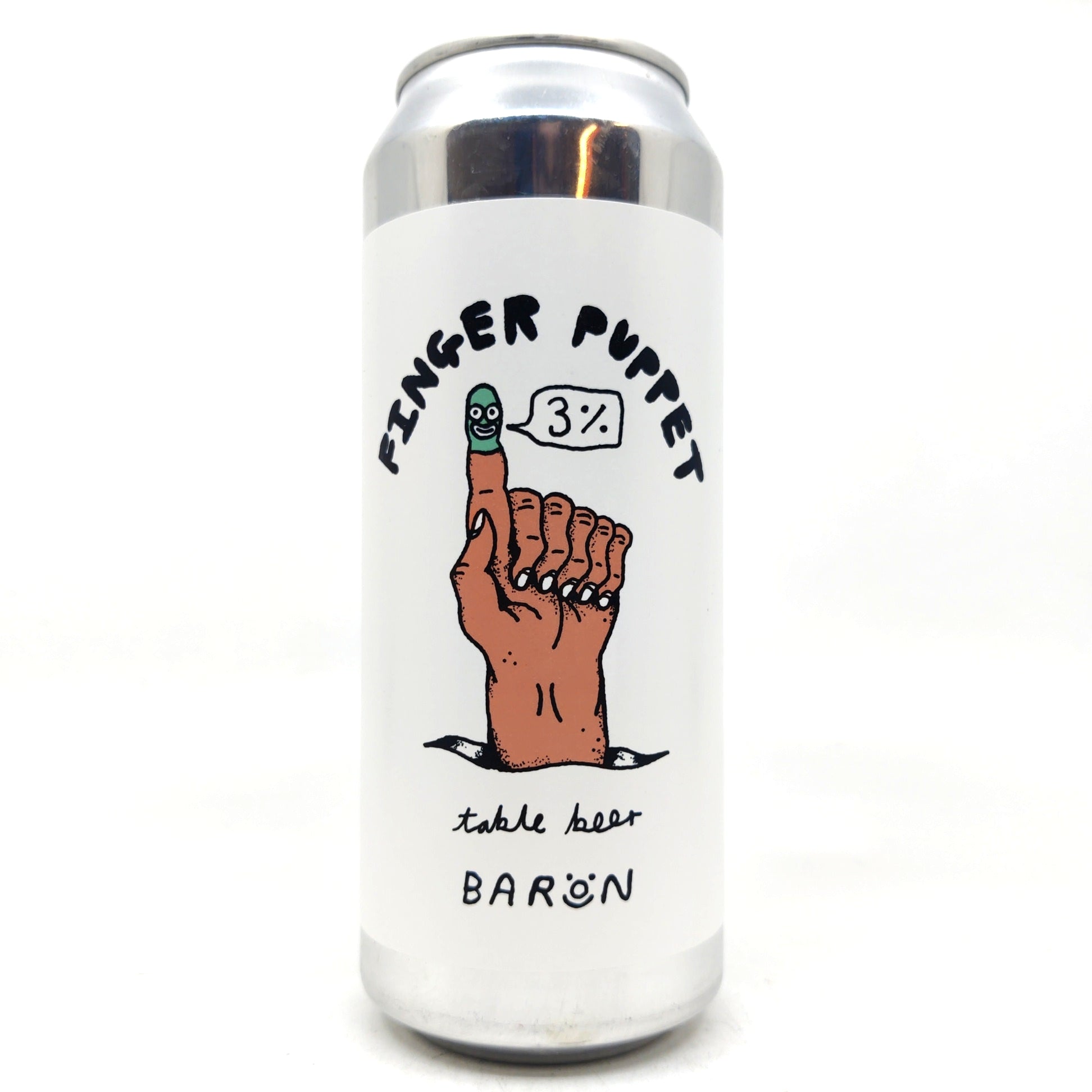 Baron Brewing Finger Puppet Table Beer 3% (500ml can)-Hop Burns & Black