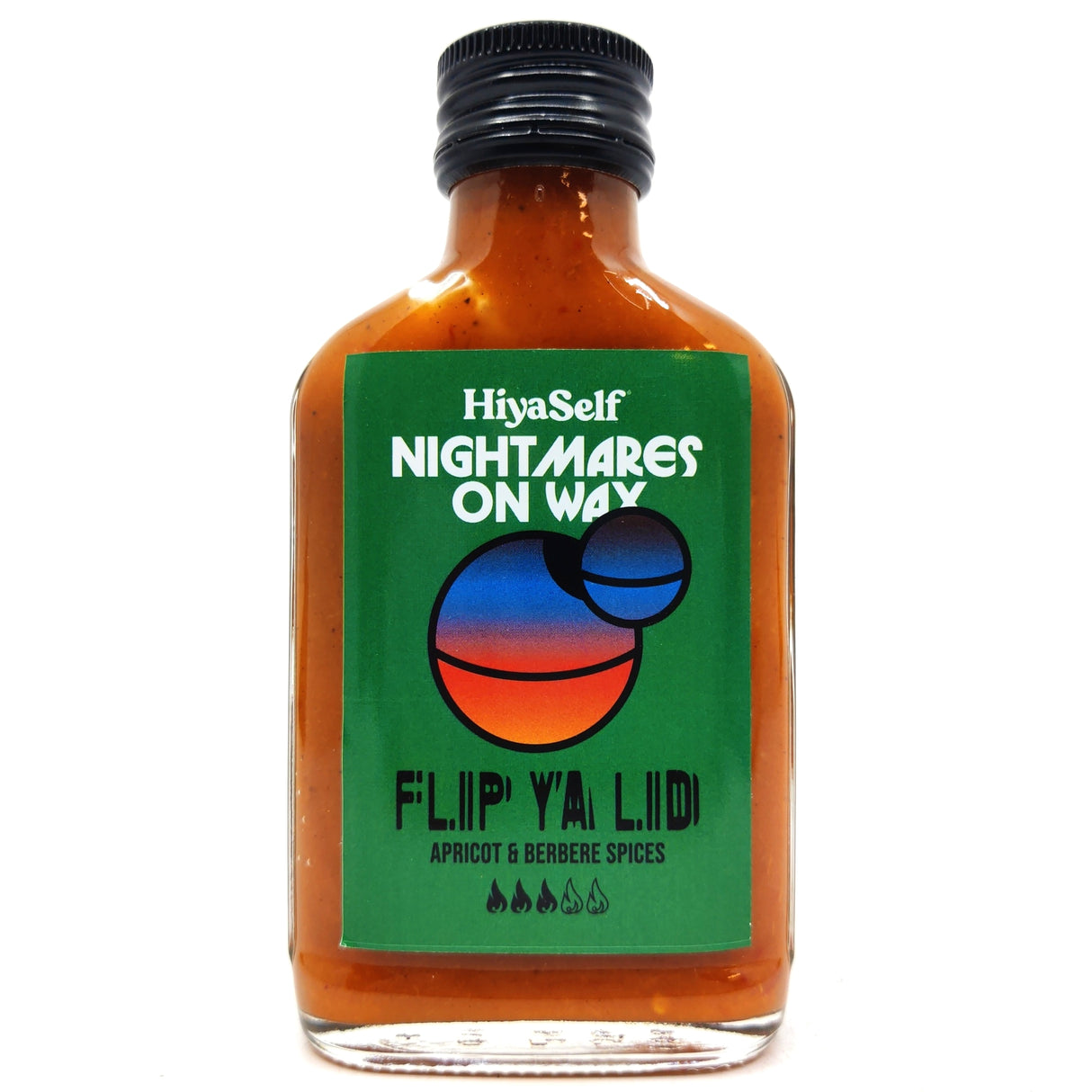 Nightmares on Wax x Hiyaself x Crazy Bastard Flip Ya Lid Hot Sauce (100ml)-Hop Burns & Black