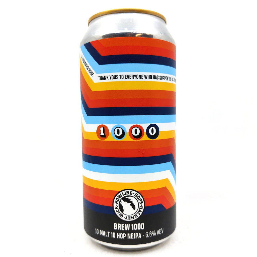 Howling Hops BREW 1000 10 Hop 10 Malt NEIPA 6.66% (440ml can)-Hop Burns & Black