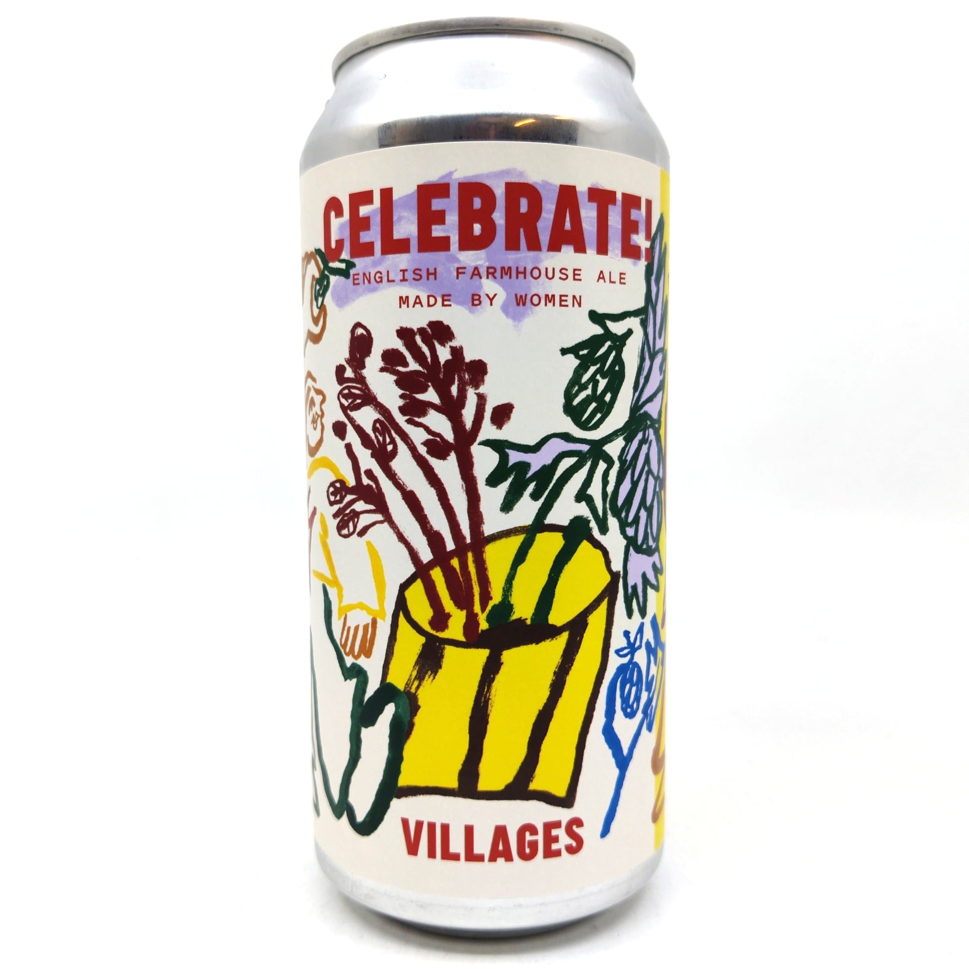 Villages Celebrate! English Farmhouse Ale 5.2% (440ml can)-Hop Burns & Black