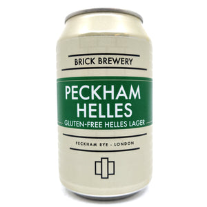 Brick Brewery Peckham Helles Gluten-Free Lager 4.2% (330ml can)-Hop Burns & Black