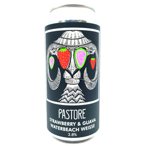 Pastore Strawberry & Guava Waterbeach Weisse 3.8% (440ml can)-Hop Burns & Black