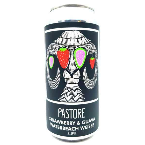Pastore Strawberry & Guava Waterbeach Weisse 3.8% (440ml can)-Hop Burns & Black
