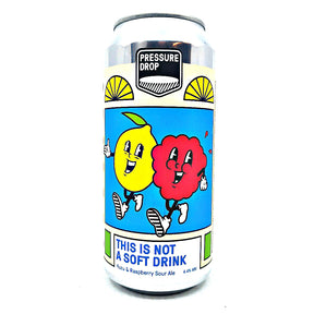 Pressure Drop This Is Not A Soft Drink Yuzu & Raspberry Sour 4.4% (440ml can)-Hop Burns & Black